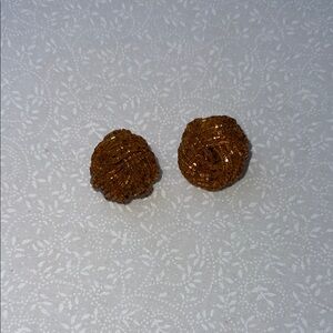 Amber Beaded Knot‎ Earrings